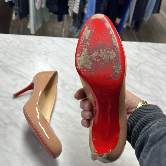 Christian Louboutin Simple Pump 70 in Patent Nude 6248 Size 39.5 - Picture 9 of 14